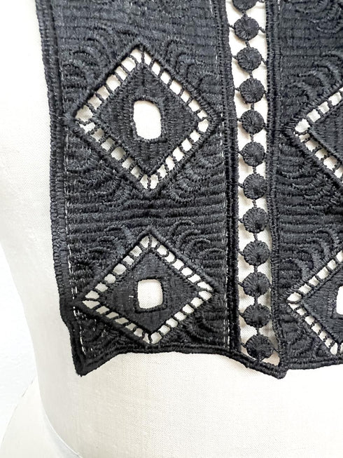 Black Geometric Lace Applique: Sewing Dress Fashion Embellishment